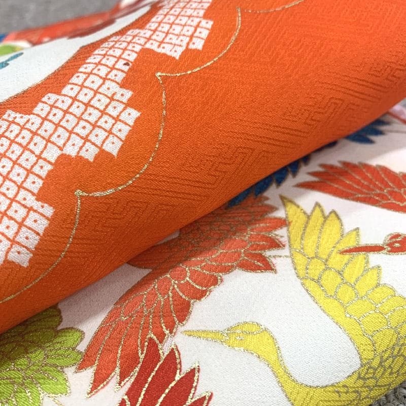 602ag4■七五三 お宮参り 三歳 女児 着物&レース被布 鼓■状態良好