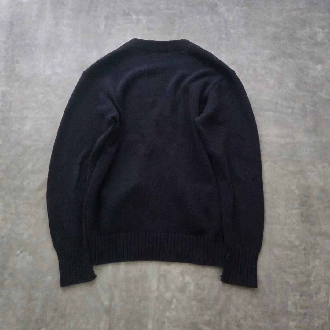 90s Ralph Lauren 肉厚 コットン ニット カーディガン ネイビー