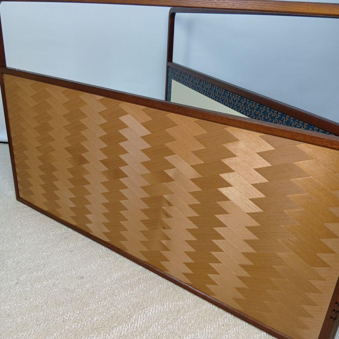 【美品】風炉先屏風　網代貼　両面　桑材　風炉　屏風