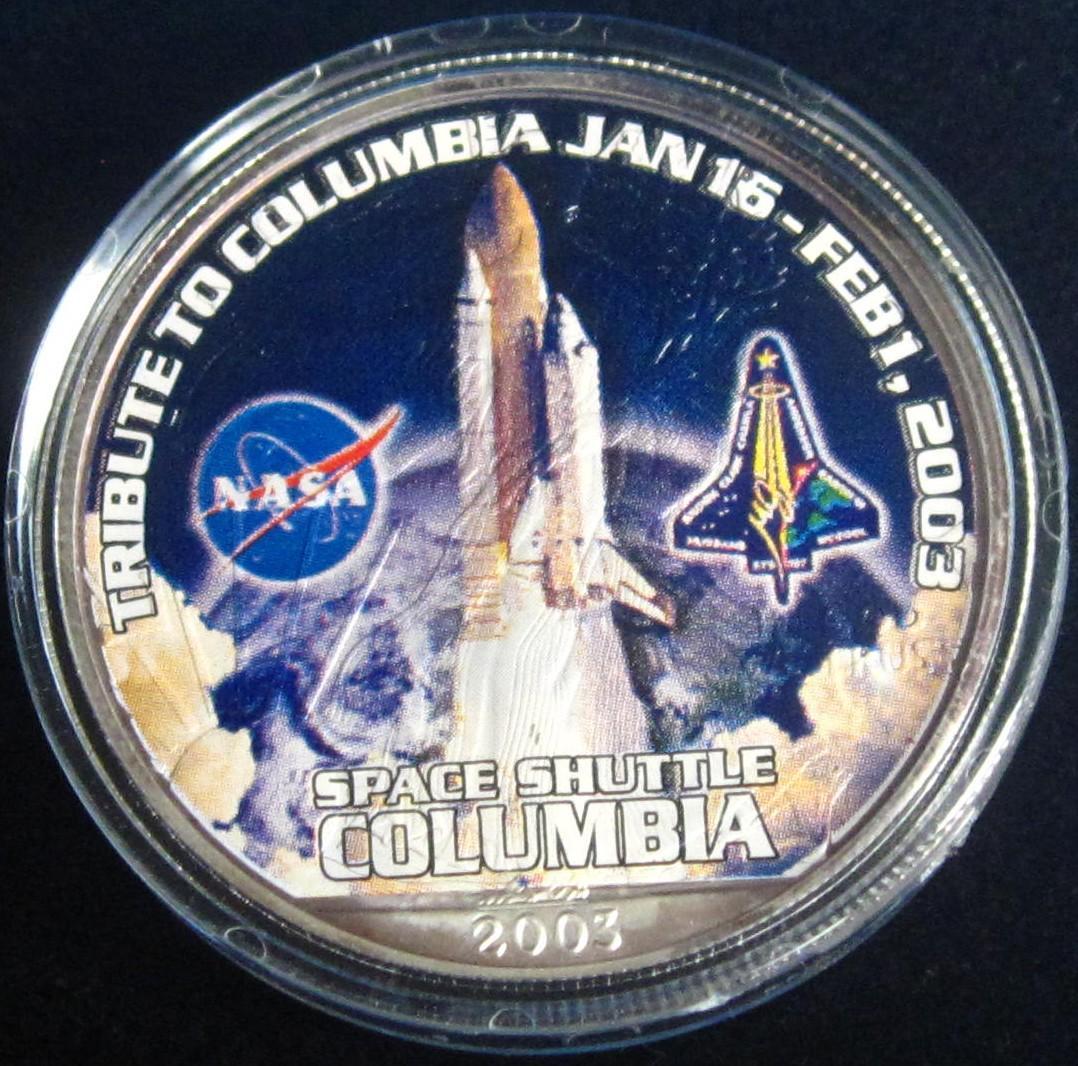 ２００３年　カラー　アメリカンシルバーイーグル　１オンス１ドル銀貨　コロンビア号