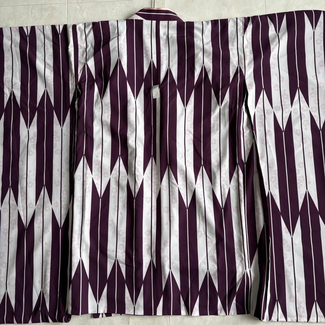 美品✨ キャサリンコテージ 簡単袴セット 矢絣柄 紫×赤 160 刺繍 卒業式