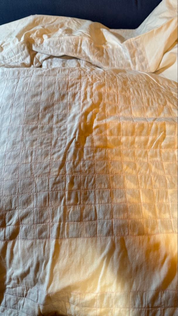 トルマリンシーツ クリーム色ぽい白本物3枚組ほぼ未使用シングル