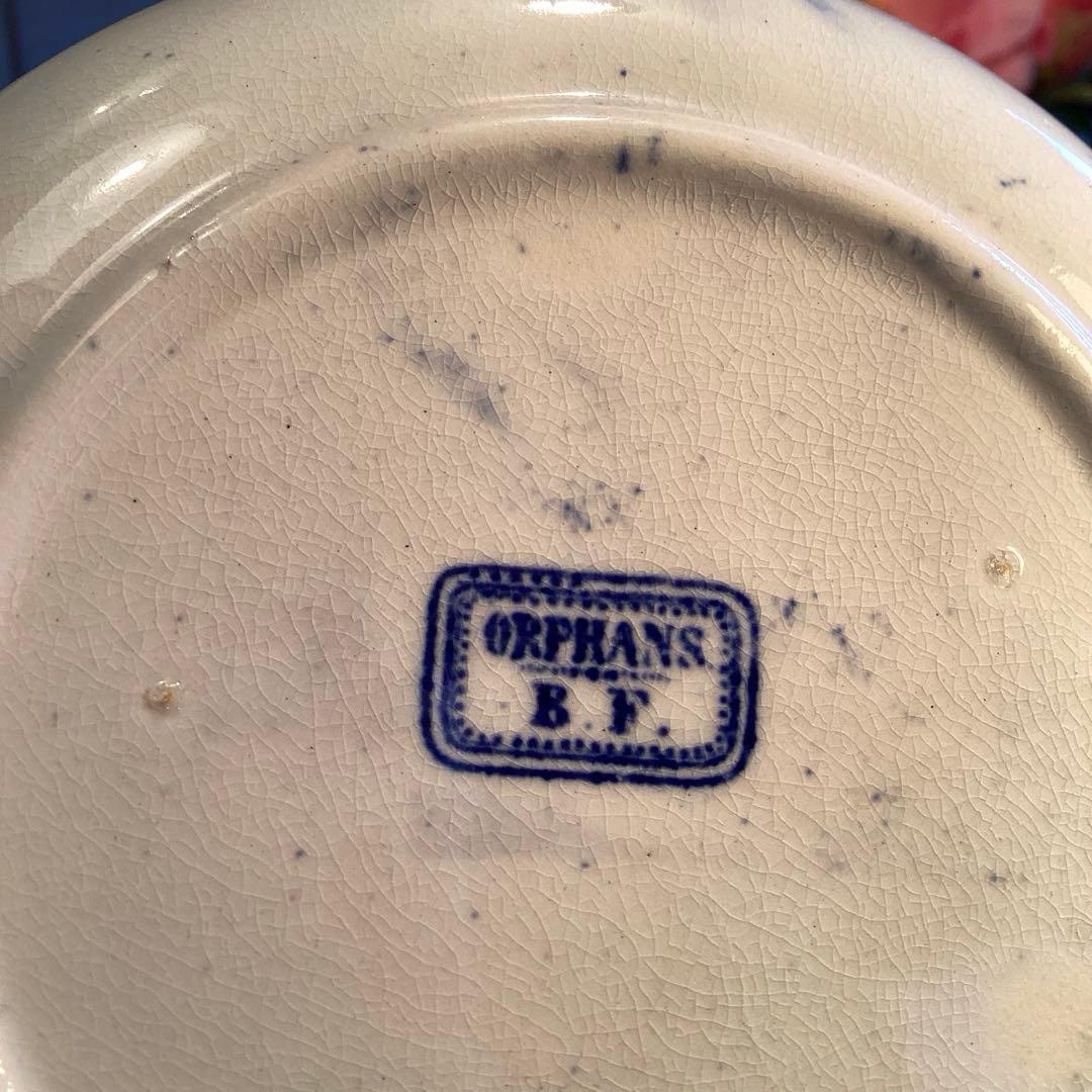 A926 オランダ　ボッホ.フレール窯　オランダ皿　少年少女　青絵￼