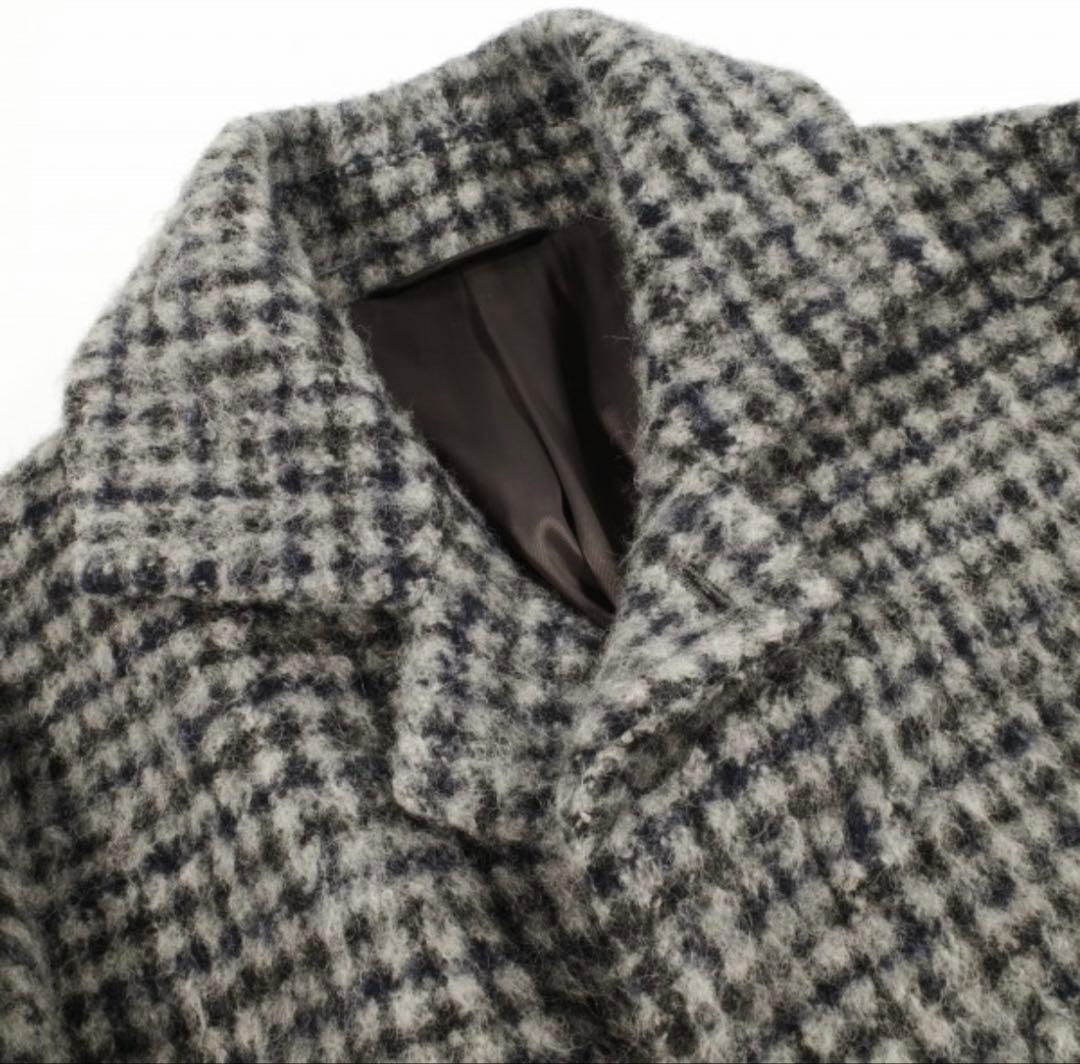 定価12万 EPOCA UOMO 羊毛×アルパカ ハンドトゥースバルカラーコート