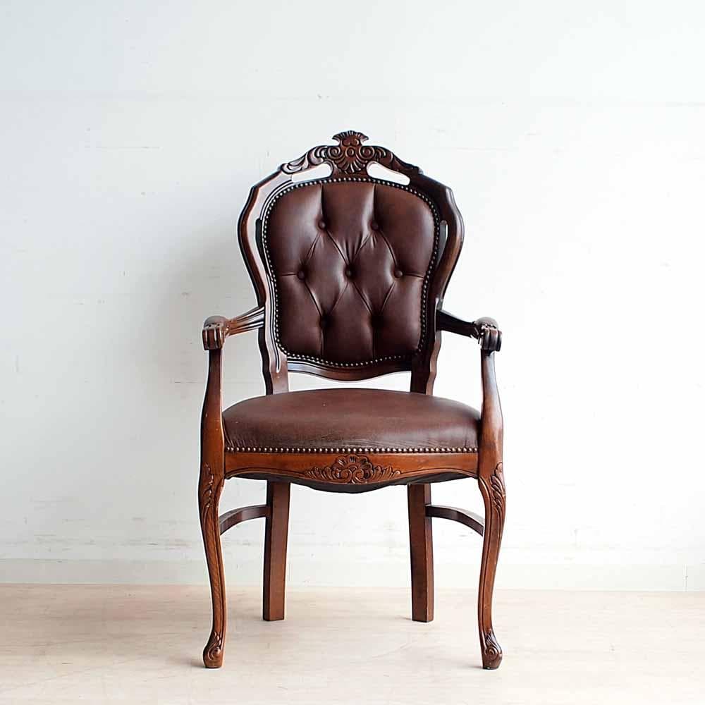 クラシカル 猫脚 アームチェア ボタンダウン ZR24371