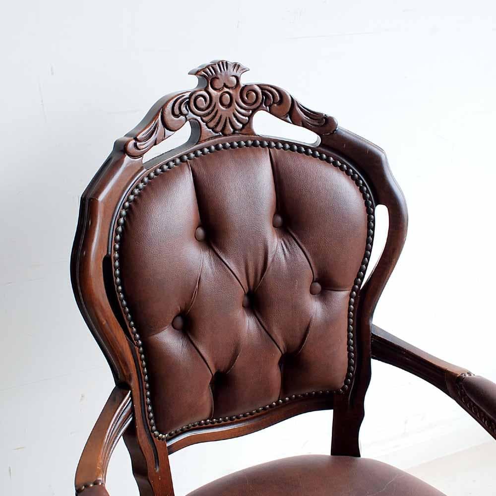 クラシカル 猫脚 アームチェア ボタンダウン ZR24371