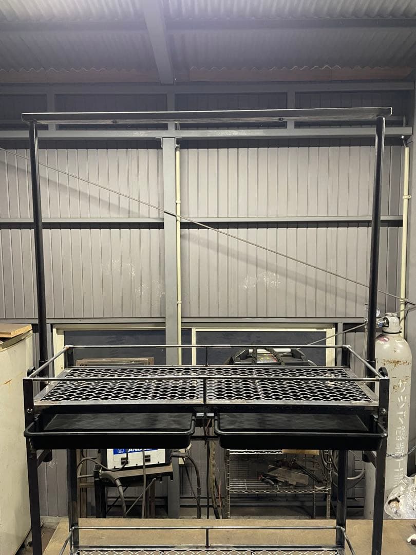 塗装前完成品　1台限定　アイアン植物棚　アイアンシェルフ　キャスターおまけ付