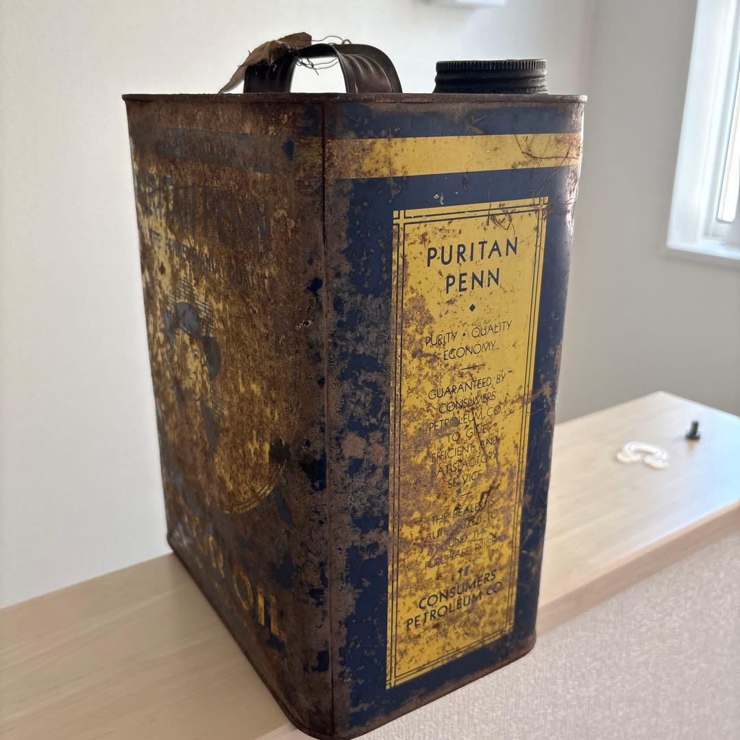 希少ビッグサイズ　VINTAGE PURITAN PENN オイル缶アンティーク