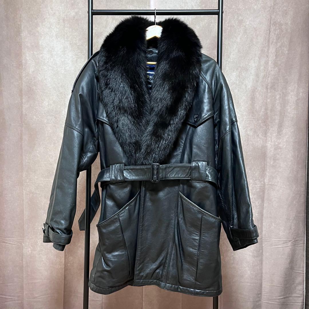 【希少】LAMALUCENTE 羊革　レザーコート　ファーコート　y2k
