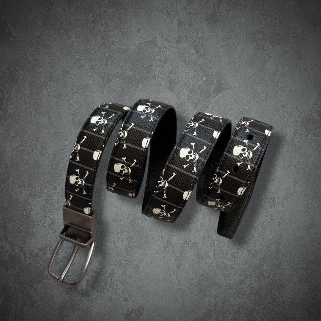 DOLCE&GABBANA 00s スカル レザー ベルト y2k 平成 V系