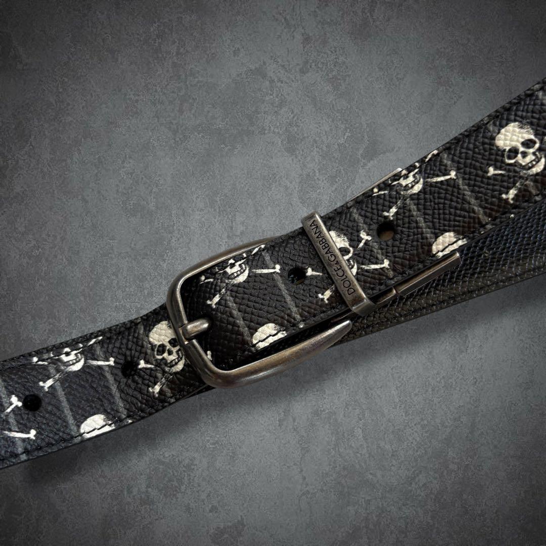 DOLCE&GABBANA 00s スカル レザー ベルト y2k 平成 V系
