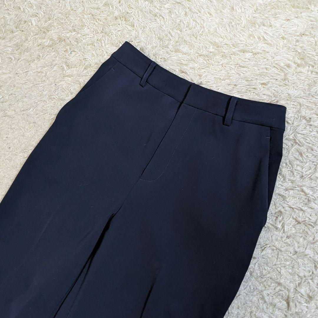 ノーリーズ　セットアップ　ノーカラー　ストレッチ　洗える　ネイビー　現行