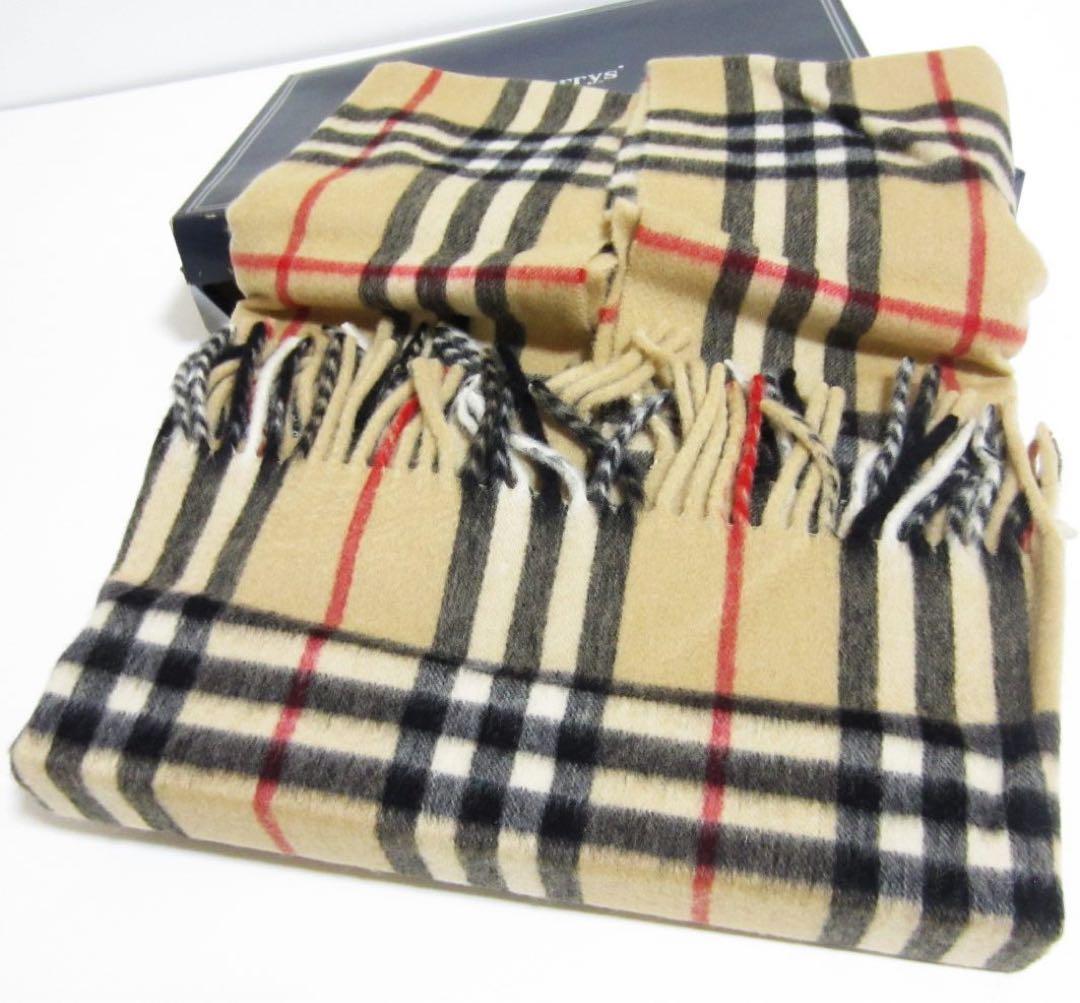 【未使用】Burberrys バーバーリー ひざ掛け 毛100% 大判マフラー