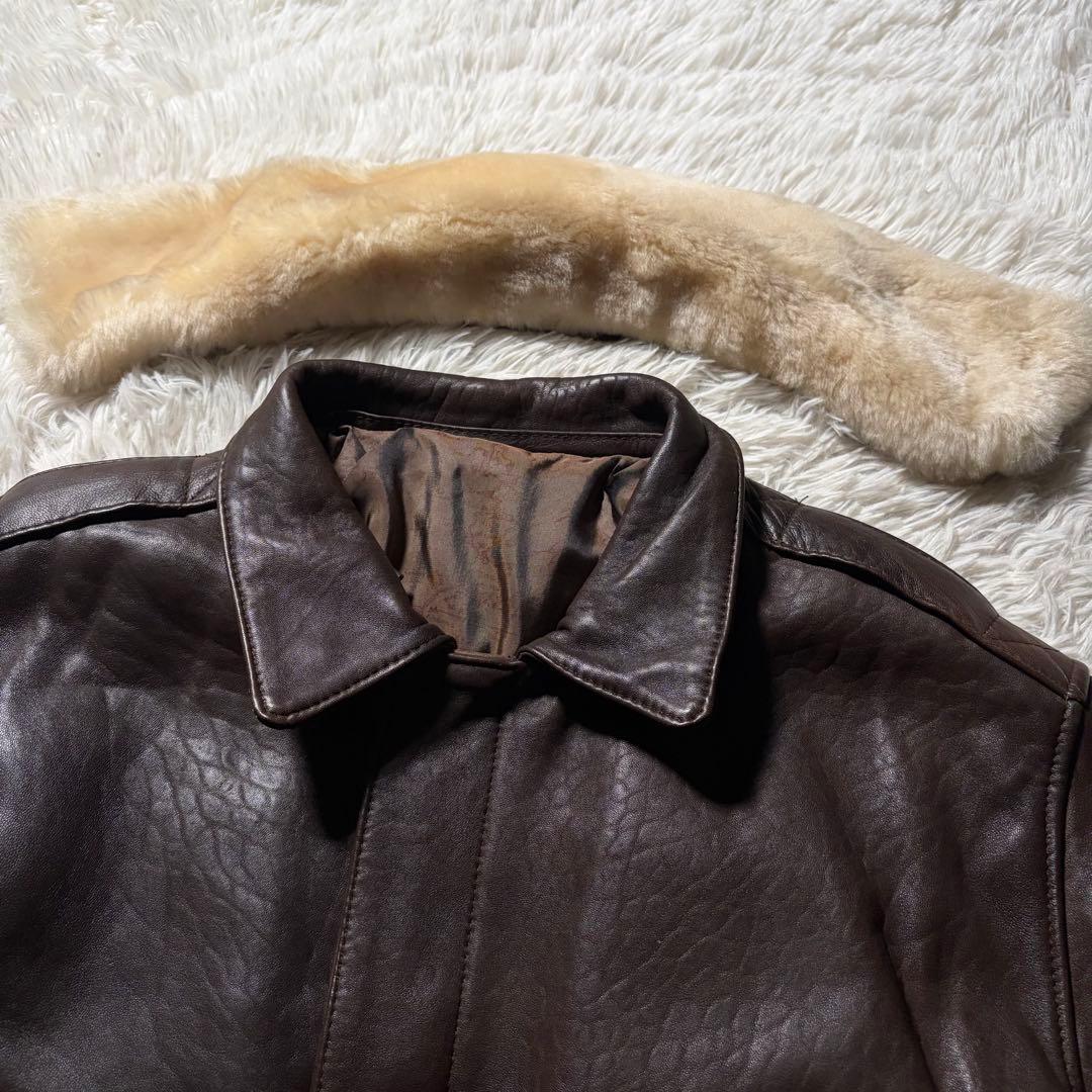 【雰囲気抜群】VINTAGE フライトジャケット　 G-1 羊革　裏地