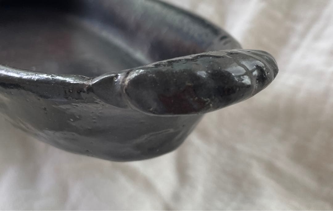 長峰菜穂子さん　耐熱皿　黒　ブラック　楕円　オーブン