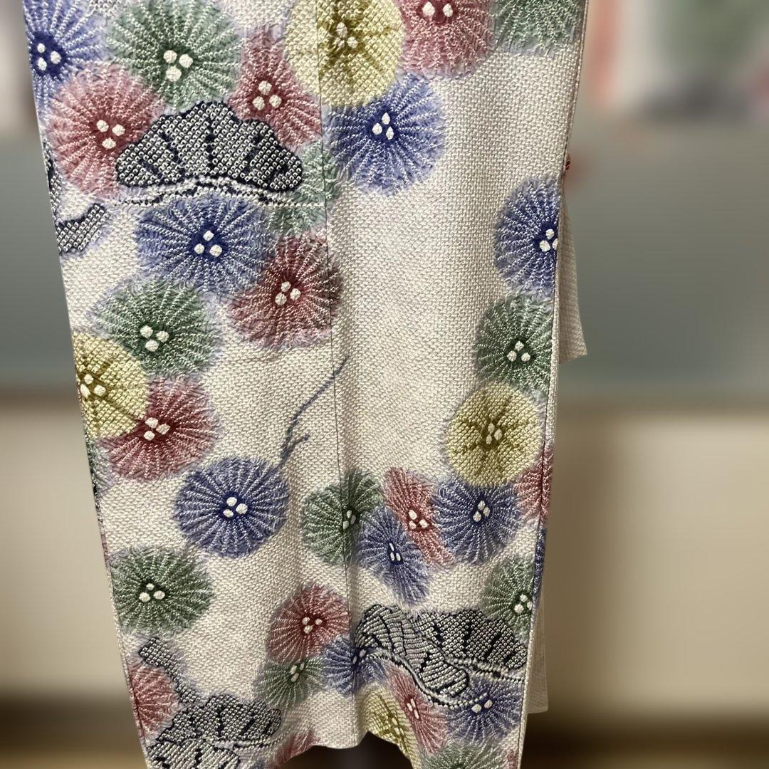 藤娘きぬたや　正絹　四つ身着物