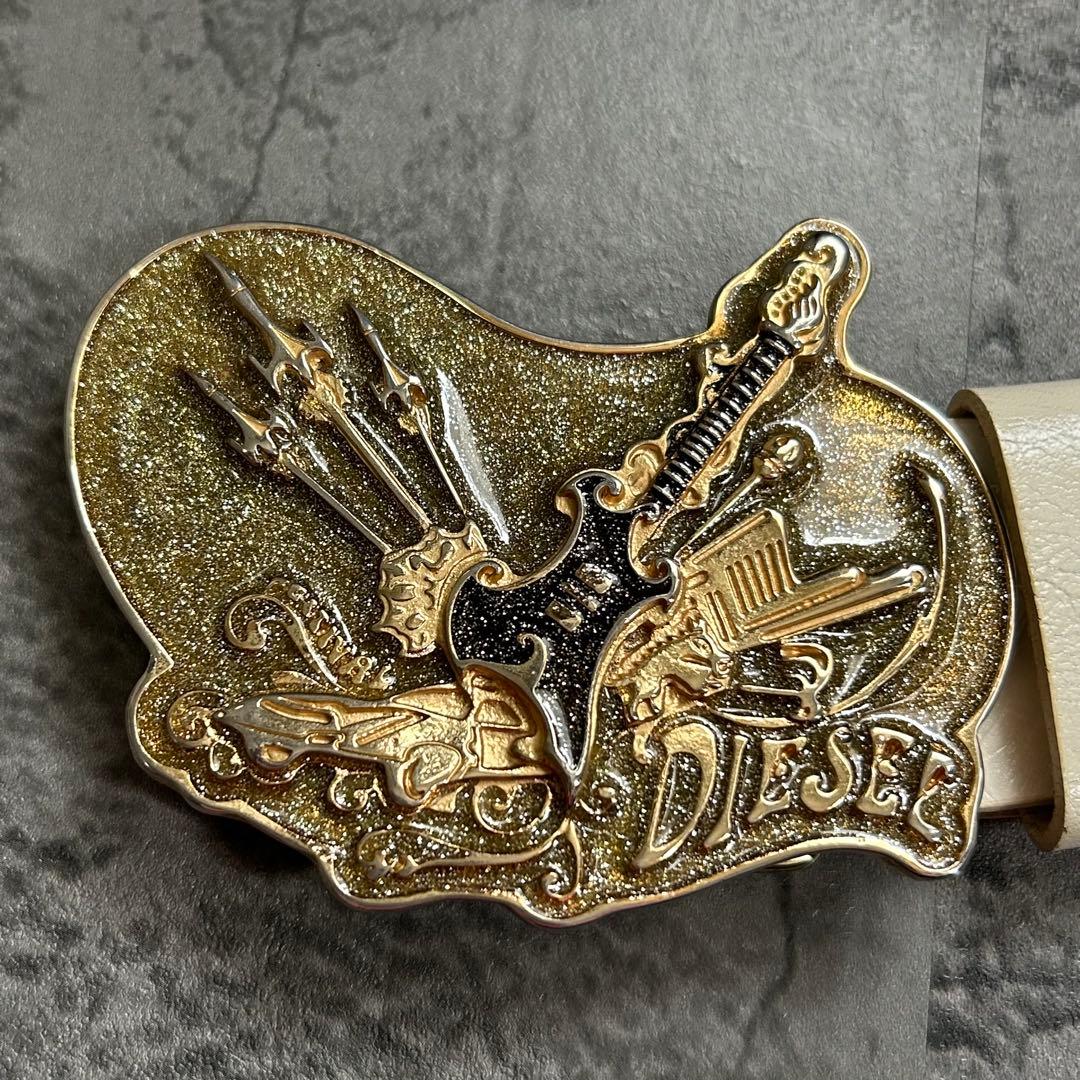 希少DISEL 本革 イタリア製 vintage GUITAR belt ベルト