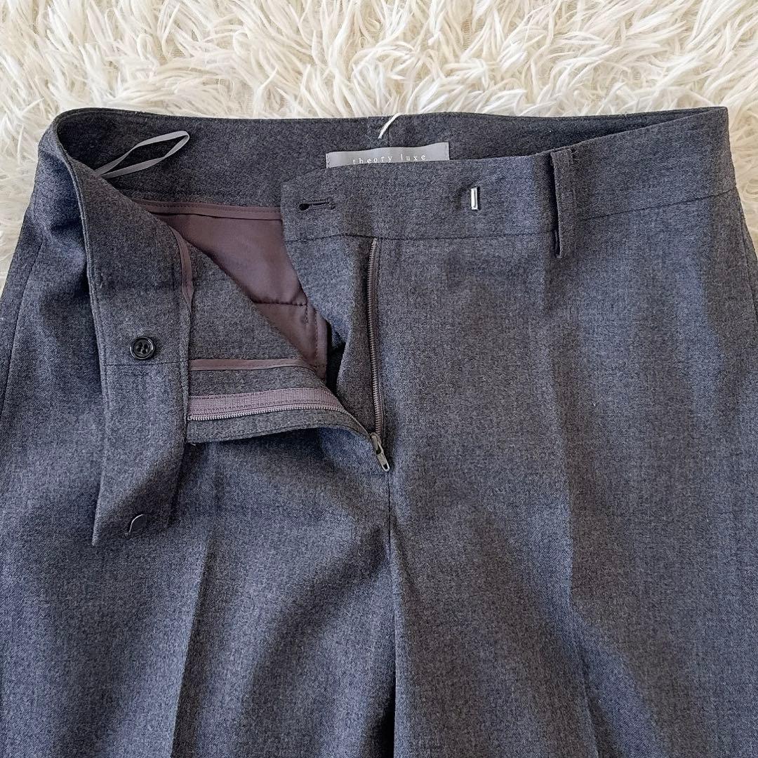 セオリーリュクス✨SAXONYノーカラージャケット パンツ セットアップ グレー