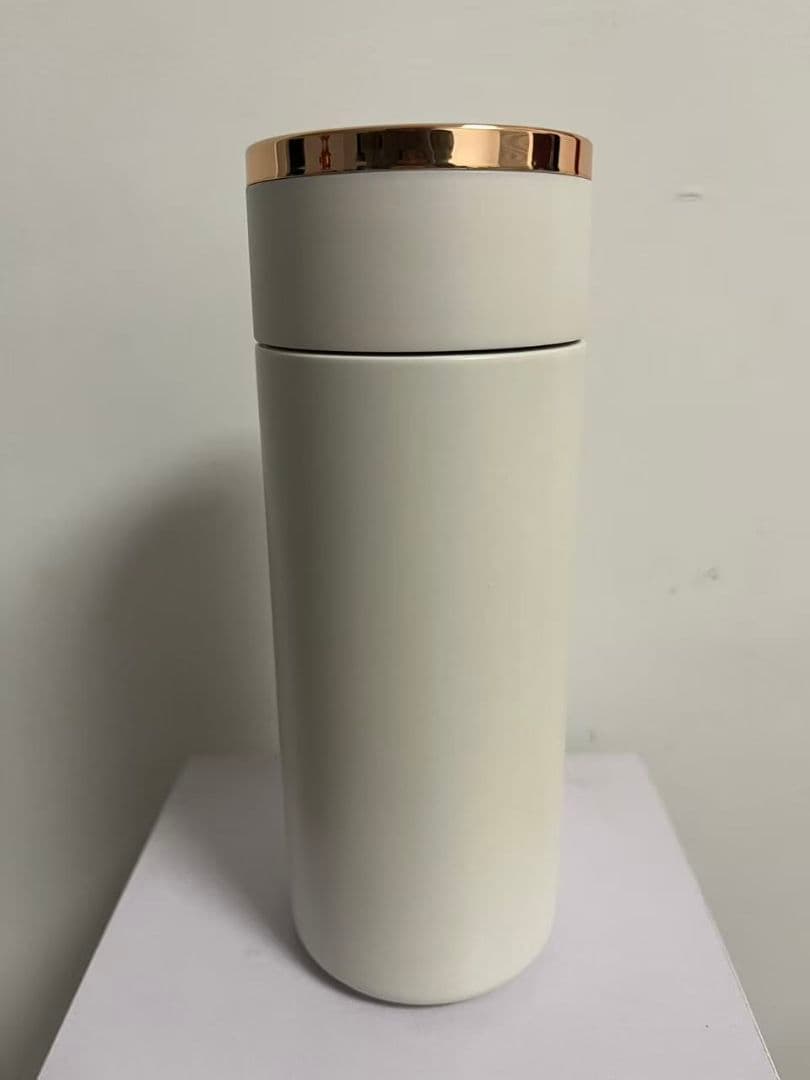 ホワイト ステンレス水筒 ゴールド蓋