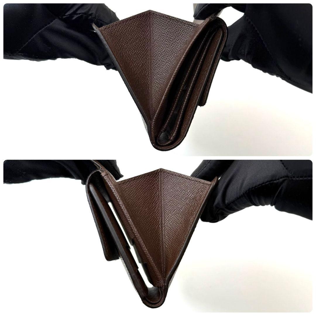 美品 ルイヴィトン ダミエ エベヌ ポルトモネ ビエ カルトクレディ 財布 W