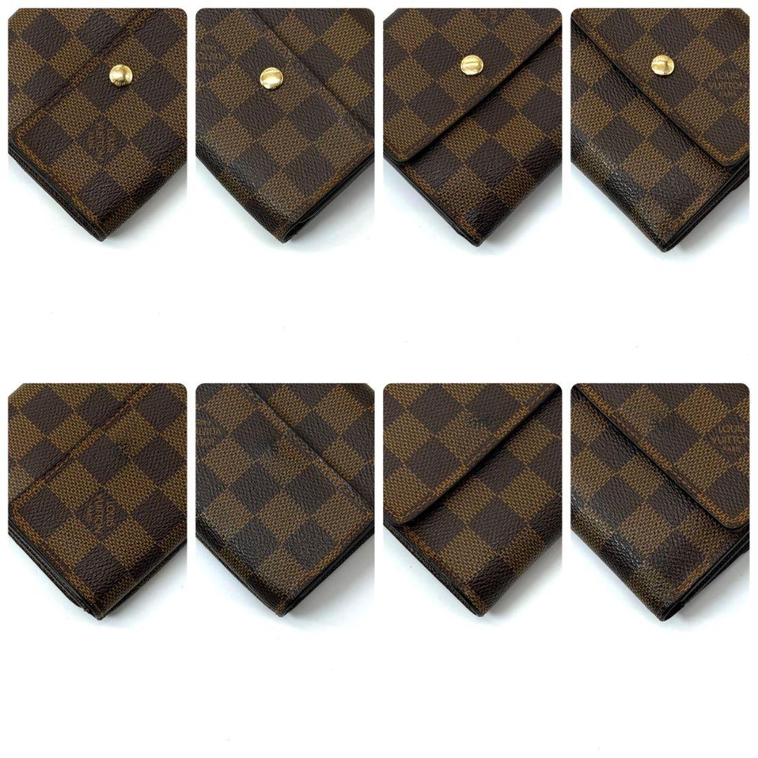 美品 ルイヴィトン ダミエ エベヌ ポルトモネ ビエ カルトクレディ 財布 W