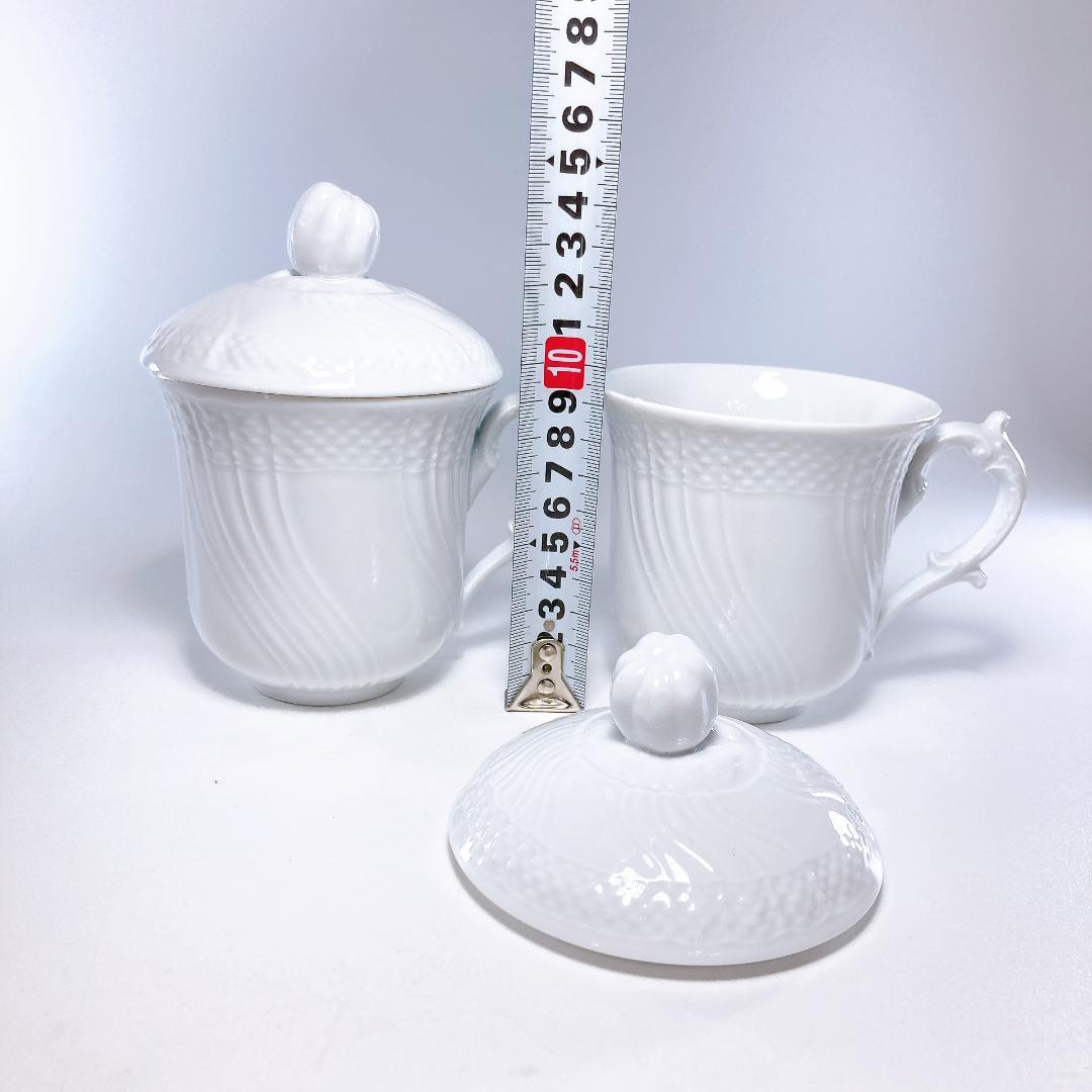 ジノリ ベッキオホワイト ランチセット 蓋付マグ・プレート計4点　|3650|