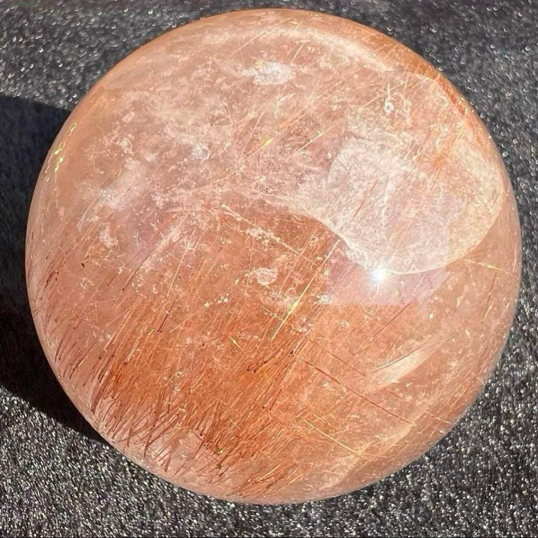 ☆超密集キラキラ☆虹入り ルチルクォーツ ルチルインクォーツ 丸玉 天然石 原石