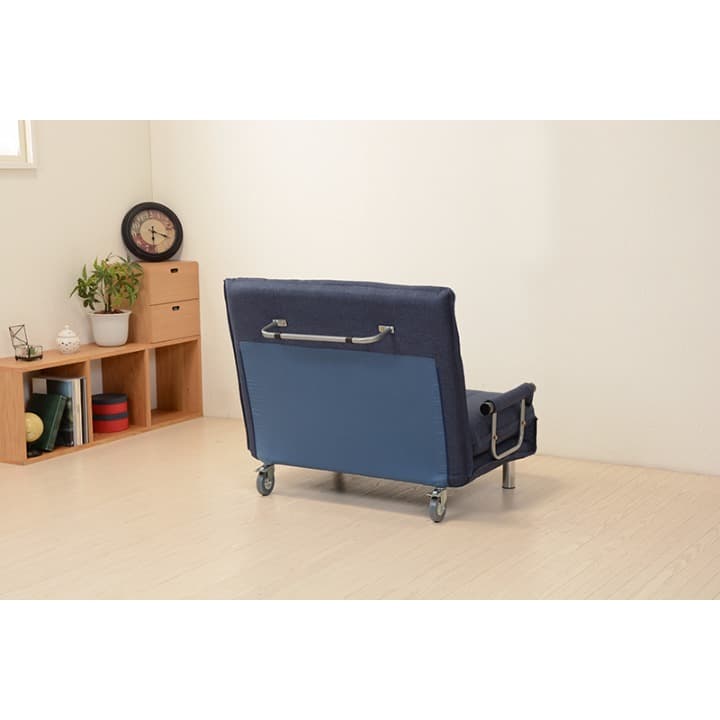 14段リクライニング　万能ソファベッド　ネイビー