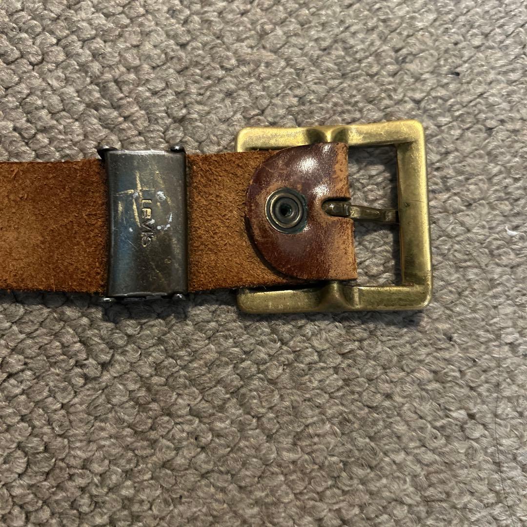 リーバイス　ヴィンテージ レザー ベルト ゴールド　ブラウン