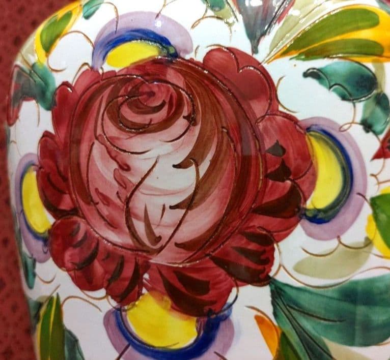 イタリア製　マヨリカ焼き　傘立て　大型花瓶　壺　インテリア　オブジェ　未使用美品