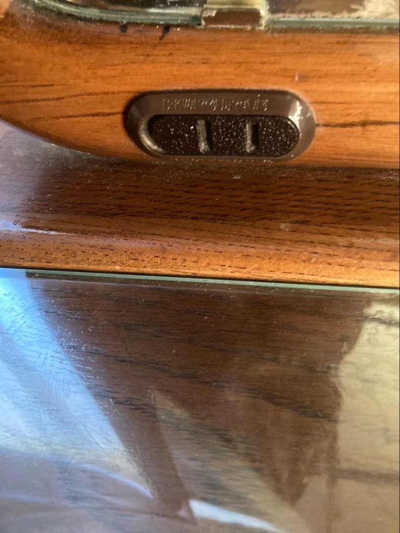 ブラウン　木製　ドレッサー　鏡台　化粧鏡　ミラー　コンセント　レトロ　ブラウン