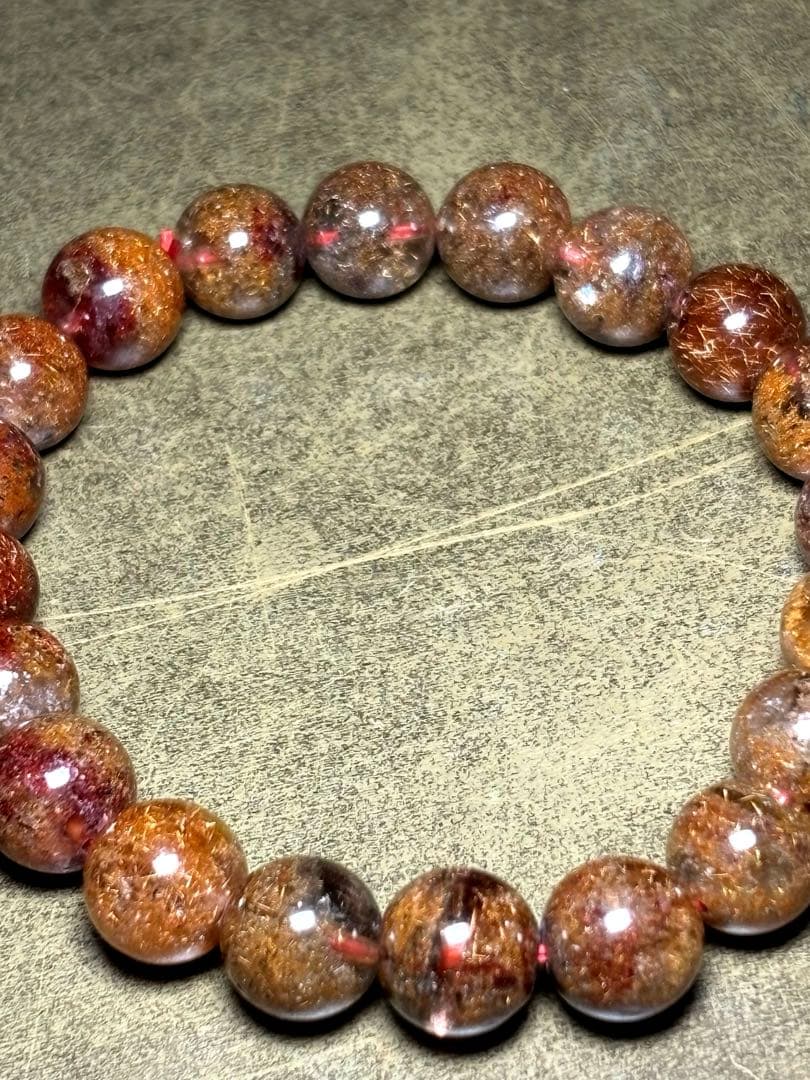 【超希少】　ガーデンルチルクォーツブレスレット約10㎜（新品未使用）高品質　金運