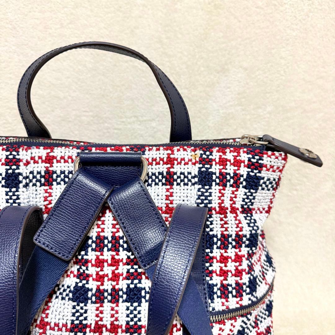 希少 良品 HENRI BENDEL ツイード リュック 3way レザー