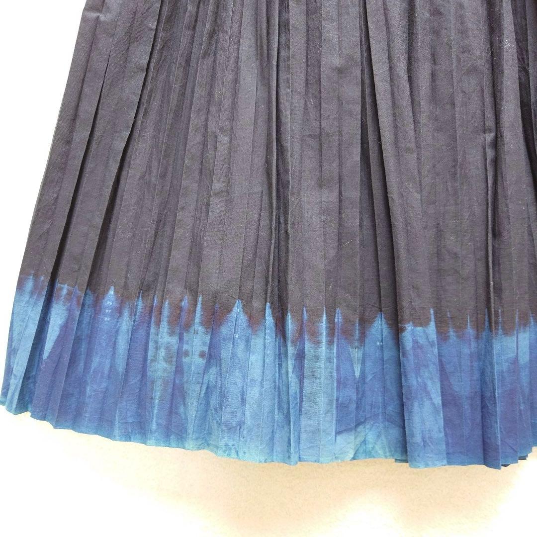 45R 藍染　プリーツスカート　45rpm