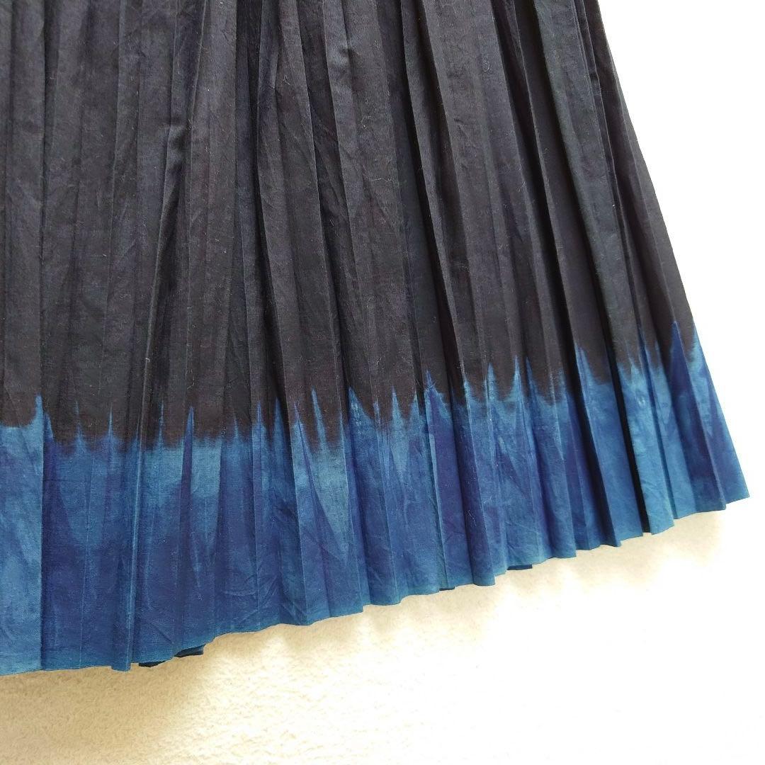 45R 藍染　プリーツスカート　45rpm