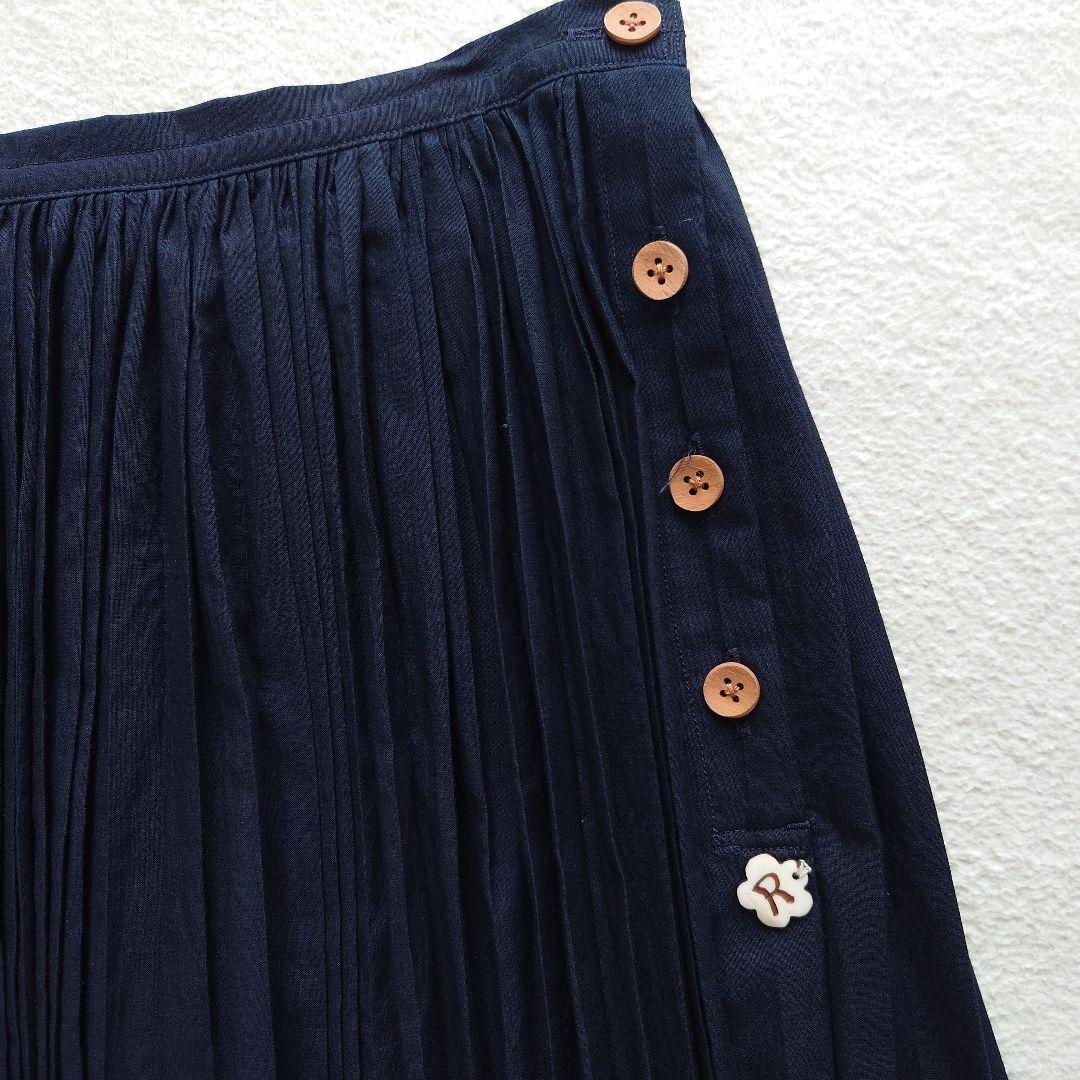 45R 藍染　プリーツスカート　45rpm