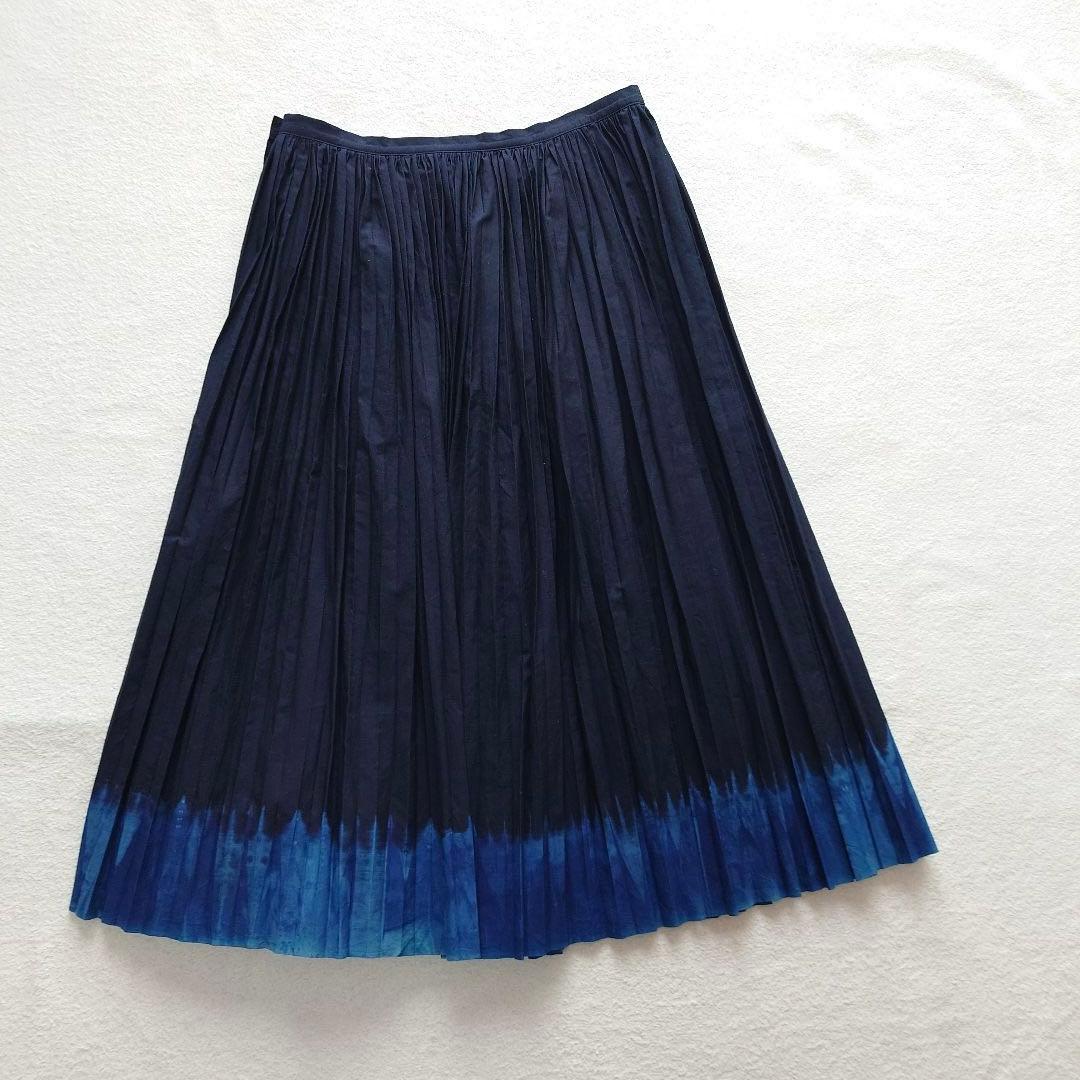 45R 藍染　プリーツスカート　45rpm