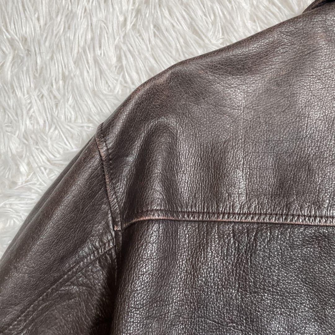 ヴィンテージ　A-2 レザージャケット　ダークブラウン　LL