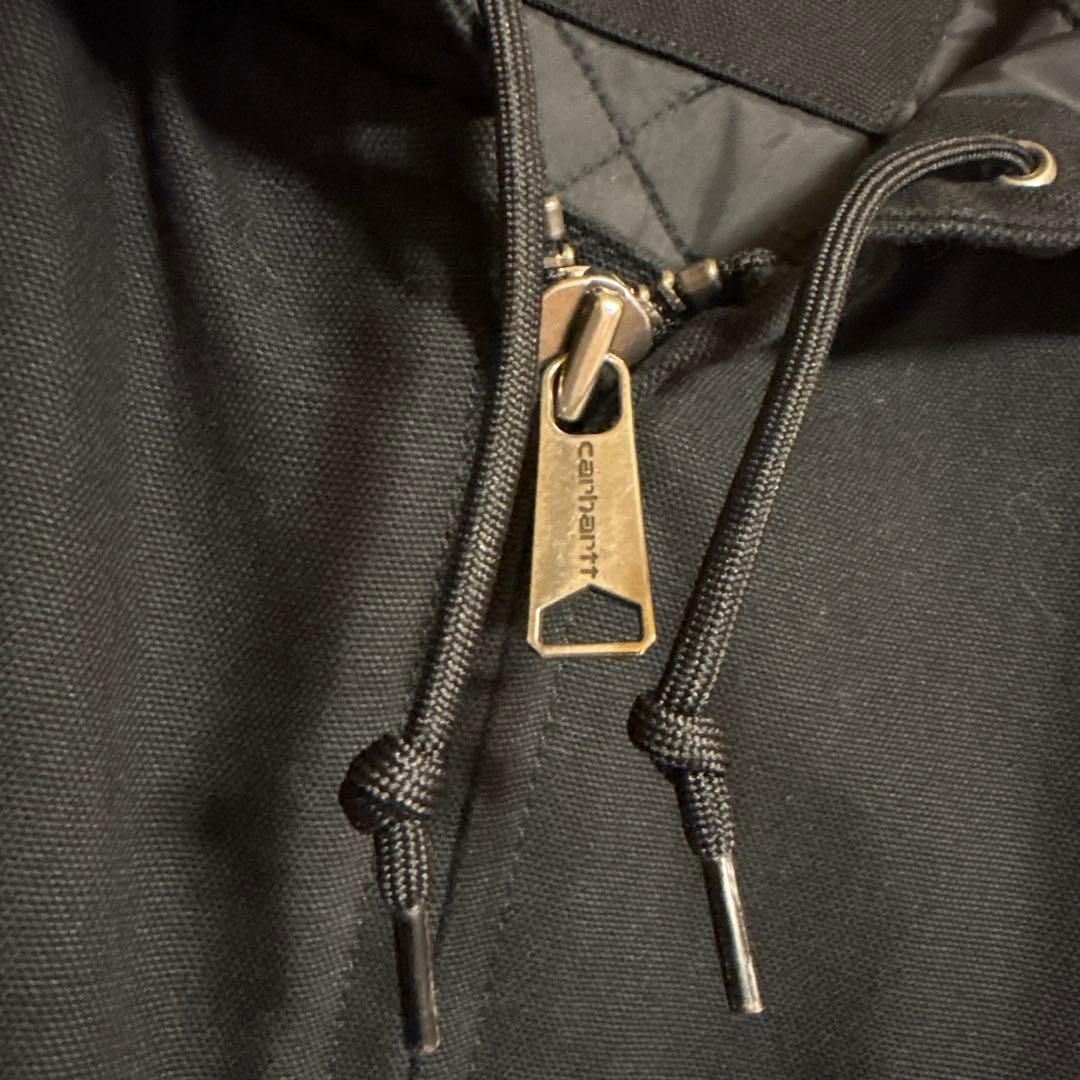 美品 Carhartt ダックアクティブジャケット ブラック キルティング裏地