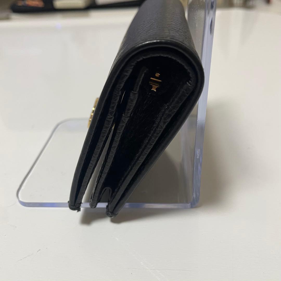 極美品　GUCCI GGマーモント 二つ折り財布 黒 レザー　スモールウォレット