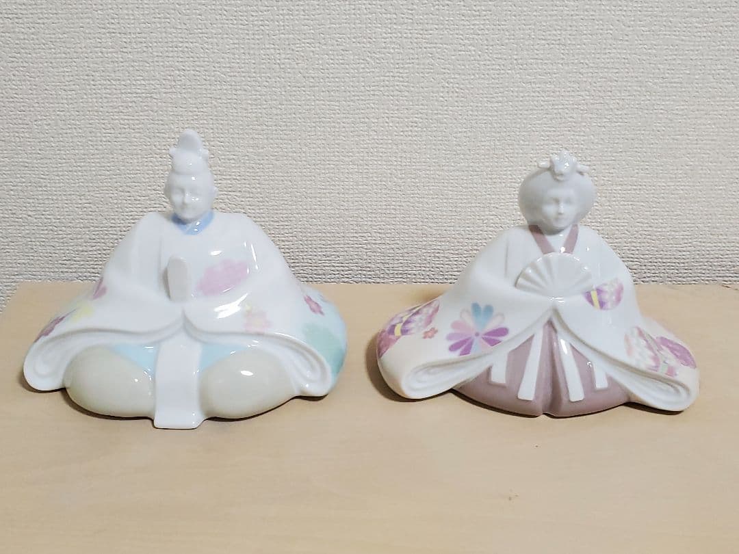 新品 陶磁器製 雛人形 花柄 ふんわりパステルカラー和柄