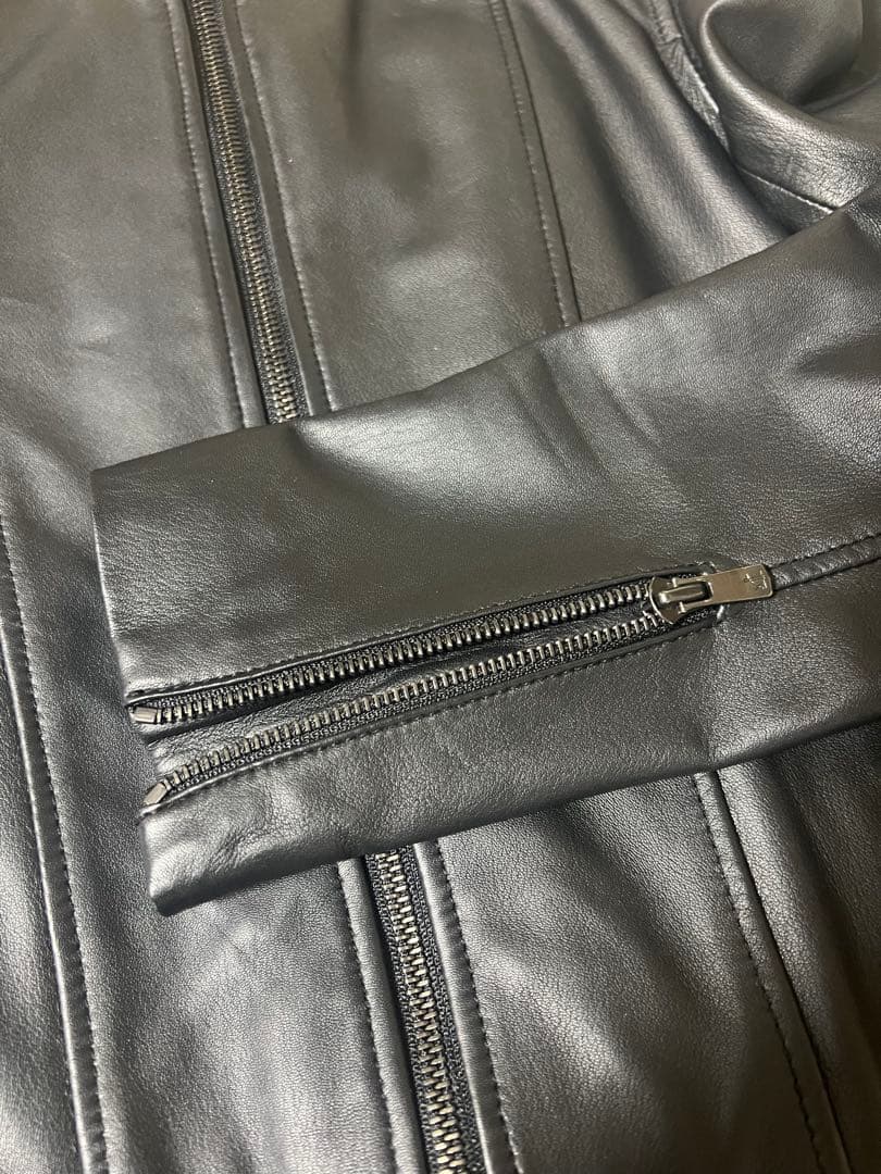 【美品】アナイ　ANAYI レザーノーカラージャケット　黒　（36）S