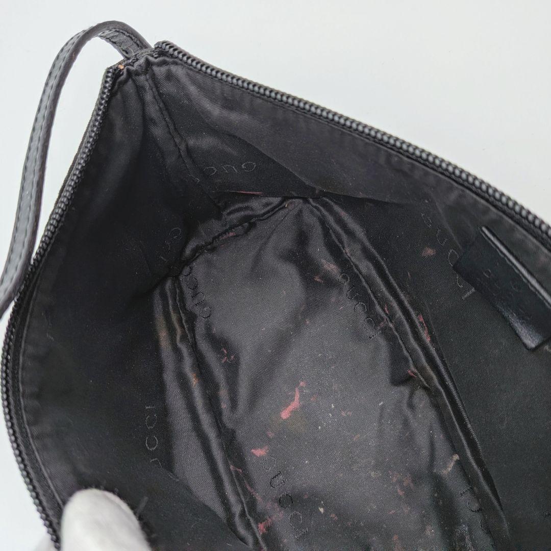 GUCCI グッチ ブラック キャンバス アクセサリーポーチ ハンドバッグ 小物