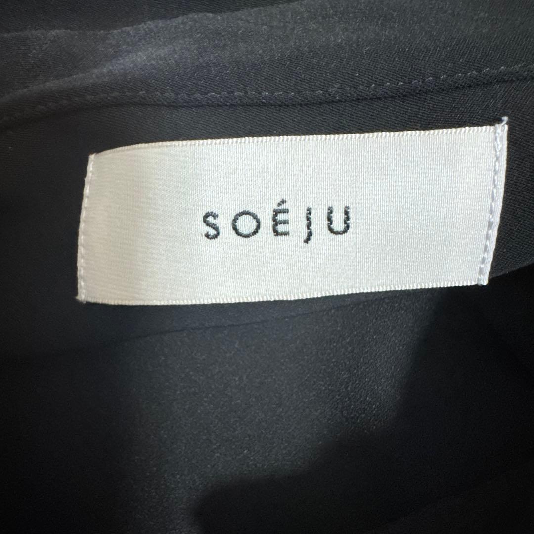 ソージュ soeju ヴィンテージサテンシャツ　ブラック