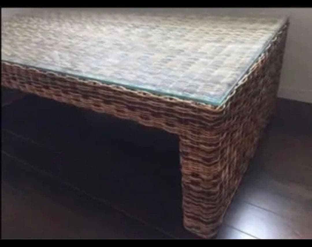 ラタンガラスセンターテーブル 大きめ