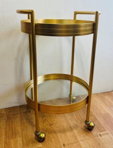 J【中古】ニチエス【アルミンチェア】キッチンサービングカート 2段式 ワゴン