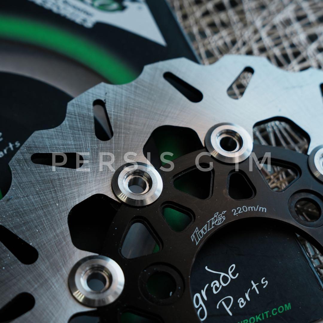 ズーマーやdioに フロントディスク化キット 黒 ブラック フォーク キャリパー