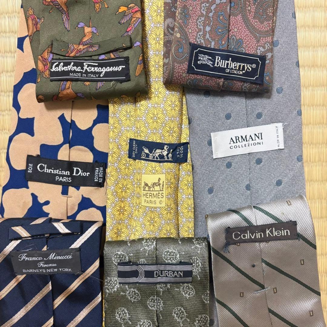 ハイブランドネクタイ 50本セット 全てシルク エルメス バーバリー まとめ売り