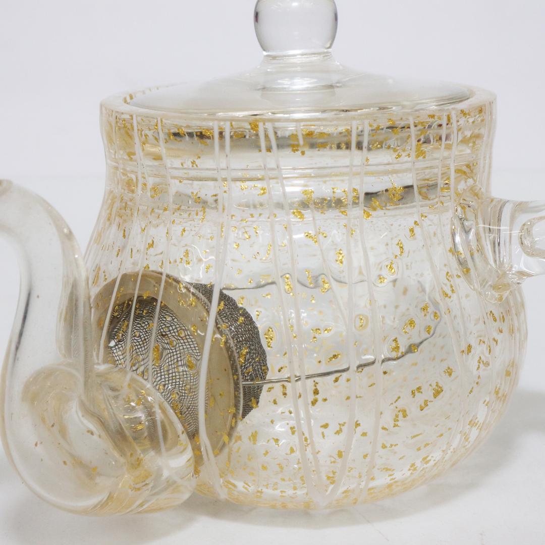 吉田勝美 作 玻璃の匠 ガラス製 硝子急須 煎茶道具　共箱 未使用