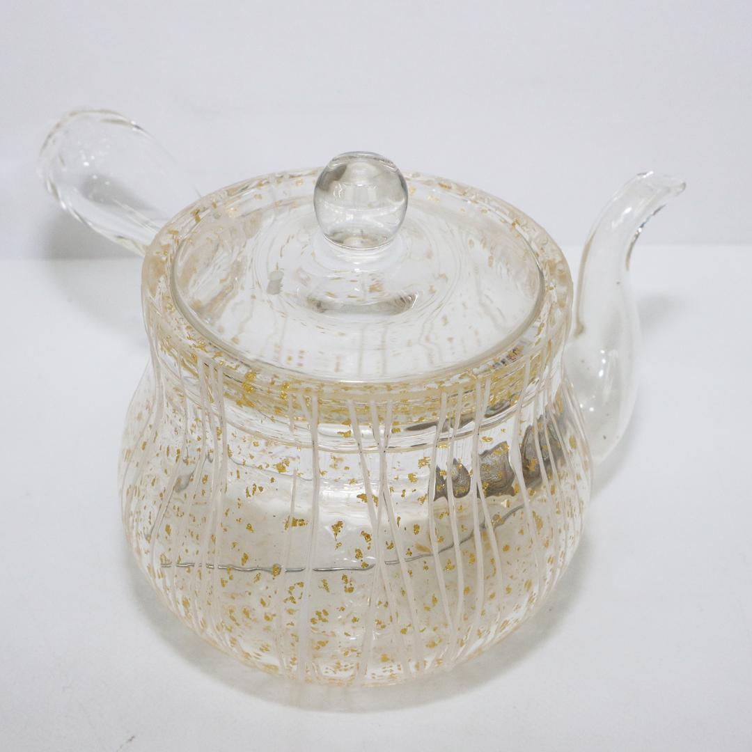 吉田勝美 作 玻璃の匠 ガラス製 硝子急須 煎茶道具　共箱 未使用